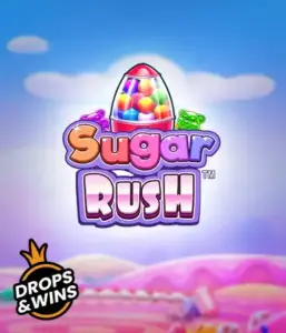 Enjoy the colorful world of Sugar Rush by Pragmatic Play, with a vibrant candy dispenser set against a dreamy background of candyland. This graphic portrays the joy and thrill of the slot, adorned with multicolored candies and engaging typography. Ideal for players seeking a sweet adventure, offering hours of fun. 